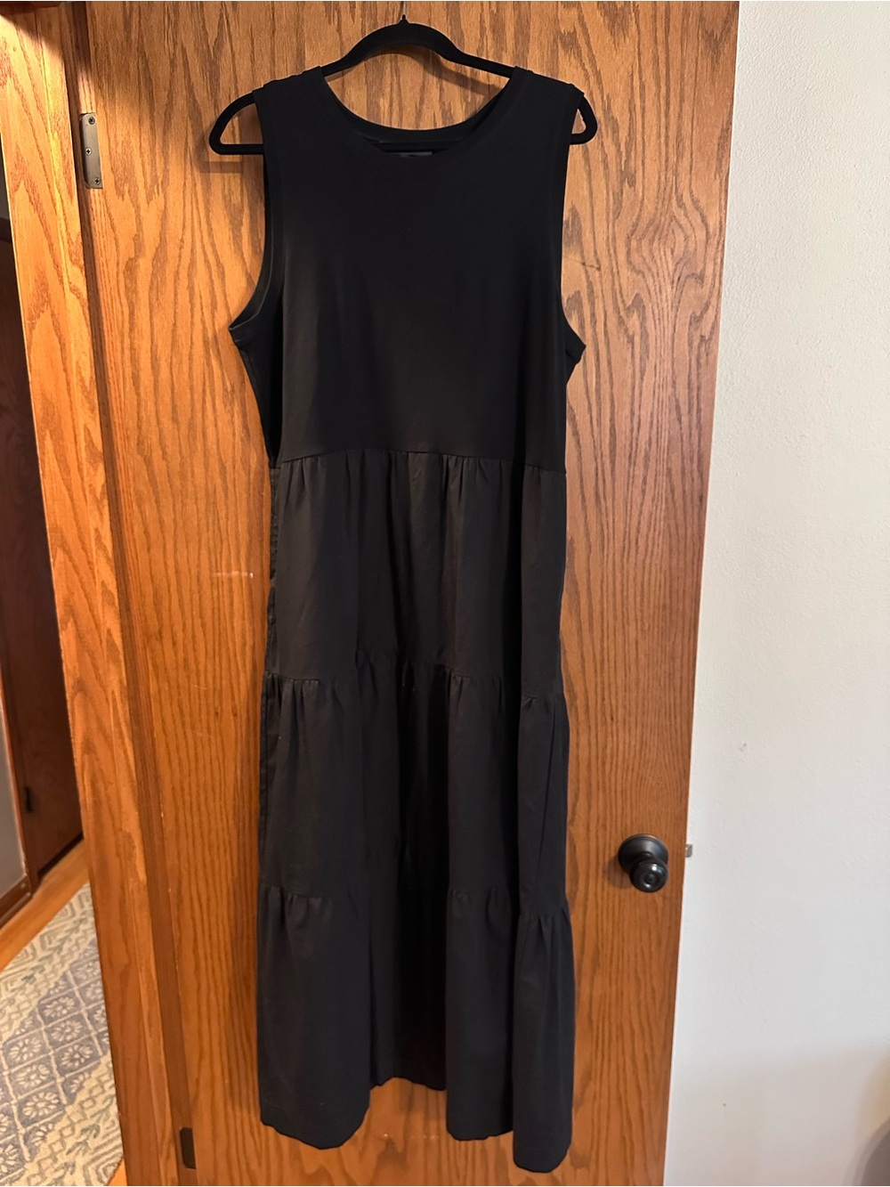 Elliot Lauren Sleeveless Black Tiered Maxi Dress